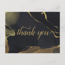 Black & Gold Marble Vielen Dank Postcard Postkarte