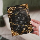 Black Gold Marble Wedding Invitation Einladung