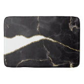 Black Gold Marmor Agate Glam Badematte (Vorderseite)