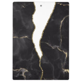 Black Gold Marmor Agate Glam Klemmbrett (Rückseite)