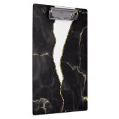 Black Gold Marmor Agate Glam Klemmbrett (Rechts)