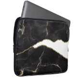 Black Gold Marmor Agate Glam Laptopschutzhülle (Vorne Rechts)