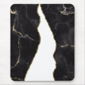 Black Gold Marmor Agate Glam Mousepad (Vorne)