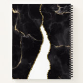 Black Gold Marmor Agate Glam Notizblock (Rückseite)