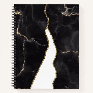 Black Gold Marmor Agate Glam Notizblock