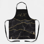 Black Gold Marmor Agate Glam Schürze (Vorderseite)
