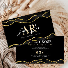 Black Gold Marmor Agate Kosmetologe Beauty Visitenkarte