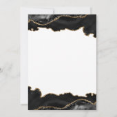 Black Gold Marmor Agate Moderne Probe Abendessen i Einladung (Rückseite)
