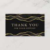 Black & Gold Marmor Agate Schönheit Danke Karte (Vorderseite)