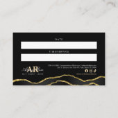 Black & Gold Marmor Agate Schönheit Ernennung Visitenkarte (Rückseite)