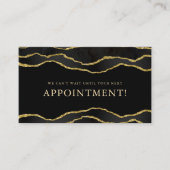 Black & Gold Marmor Agate Schönheit Ernennung Visitenkarte (Vorderseite)