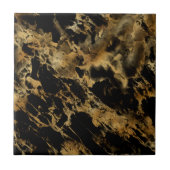 Black Gold Marmor Agate Trendy Chic Fliese (Vorderseite)