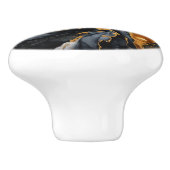 Black Gold Marmor Alkohol Tinte Abstrakt Keramikknauf (Seitenansicht)