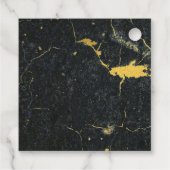 Black Gold Marmor Art Deco Hochzeit Geschenkanhänger (Rückseite)