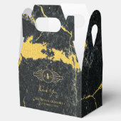 Black Gold Marmor Art Deco Hochzeit Geschenkschachtel (Geöffnet)