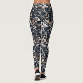 Black Gold Marmor Designer Frauen Leggings (Rückseite)