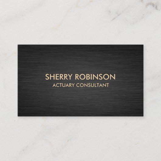 Black Gold Marmor | Dunkel-metallisch gebürstet Visitenkarte (Vorderseite)