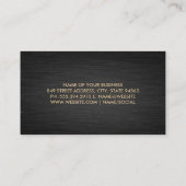 Black Gold Marmor | Dunkel-metallisch gebürstet Visitenkarte (Rückseite)