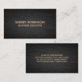 Black Gold Marmor | Dunkel-metallisch gebürstet Visitenkarte (Vorne/Hinten)