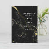 Black Gold Marmor Einweihung Einladung (Stehend Vorderseite)