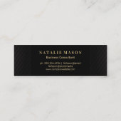 Black Gold Marmor | Klassisches Monogramm Mini Visitenkarte