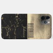 Black Gold Marmor Luxus Name Case-Mate iPhone Hülle (Rückseite (Horizontal))