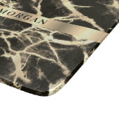 Black & Gold Marmor, Name auf Gold Band Schneidebrett (Ecke)