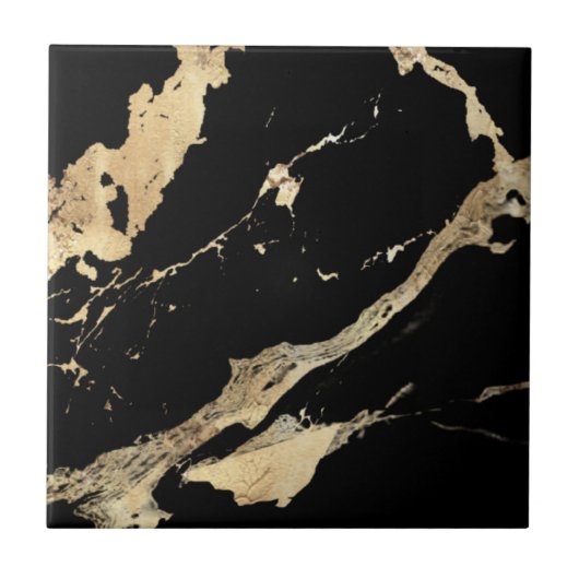 Black & Gold Marmor Prestige Keramik Tiles Fliese (Vorderseite)
