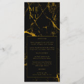 Black Gold Marmor Texture Wedding Menü Menükarte (Vorderseite)