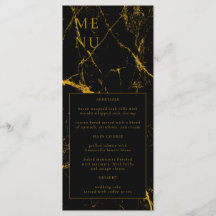 Black Gold Marmor Texture Wedding Menü