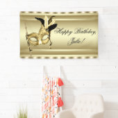 Black Gold Masquerade Party Banner (Insitu)