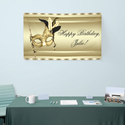 Black Gold Masquerade Party Banner (Messeveranstaltung)
