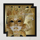 Black Gold Masquerade Party Einladungen (Vorne/Hinten)