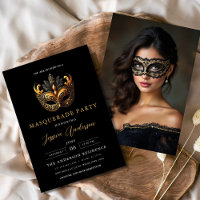 Black Gold Masquerade Party Geburtstag Foto