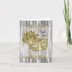 Black Gold Masquerade Party Vielen Dank Karten