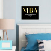 Black Gold MBA Abschluss Willkommen Foliendrucke (In Situ (Schlafzimmer))