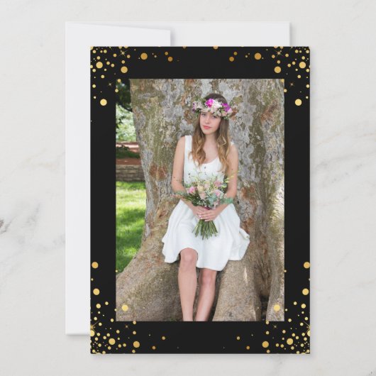 Black Gold Medical Nursing School Graduation Party Einladung (Rückseite)