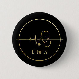 Black Gold Medical Stethoscope Heartbeat Button