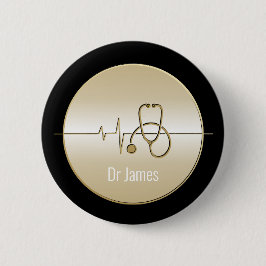 Black Gold Medical Stethoscope Heartbeat Button