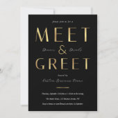 Black & Gold Meet and Greet Networking Business Einladung (Vorderseite)