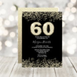 Black & Gold Mens oder Frauen 60. Geburtstagsparty Einladung<br><div class="desc">Black & Gold Mens oder Frauen 60. Geburtstag Party Einladung schöne Imitate Gold Glitzer Confetti Einladung. Matching Sammlung in Niche und Nest Store. Design Courtesy of Studio Dänemark</div>