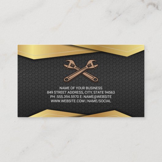 Black Gold Metal | Logo für Sportwagen Visitenkarte (Rückseite)