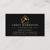 Black Gold Metallic Building Construction  Visitenkarte (Vorderseite)