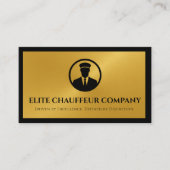 Black Gold Metallic Chauffeur Driver Visitenkarte (Vorderseite)