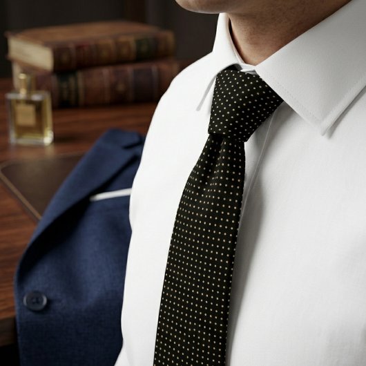 Black & Gold Micro Polka Dot Krawatte