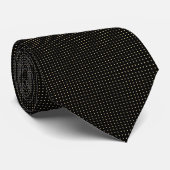 Black & Gold Micro Polka Dot Krawatte (Gerollt)