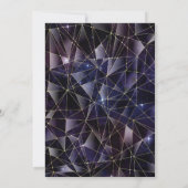 Black & Gold Midnight Crystal Galaxy 21. Geburtsta Einladung (Rückseite)