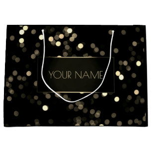 Black Gold Minimaler Name Luxury Branding Spark Große Geschenktüte