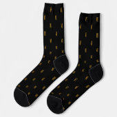 Black & Gold Minimalist Modern Initials Monogram Socken (Linkes Detail)