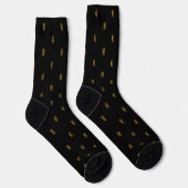 Black & Gold Minimalist Modern Initials Monogram Socken (Rechts)